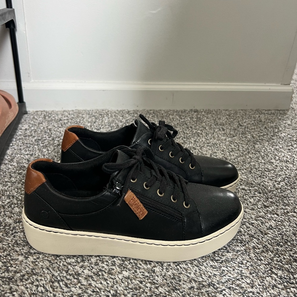 Born Black and Brown Platform Sneakers